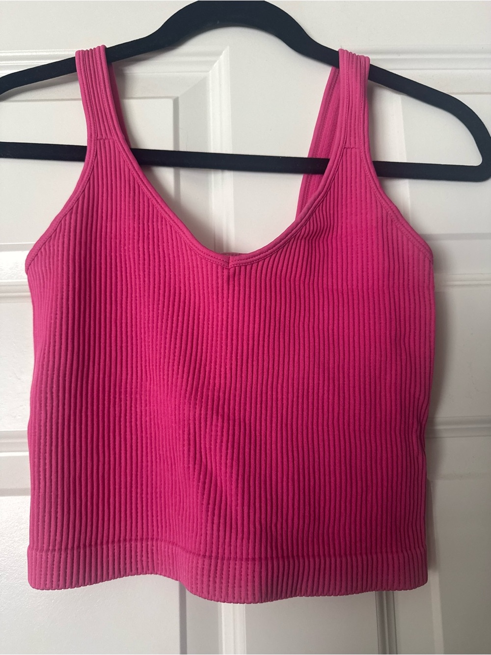 Women’s Ribbed Pink Tank Top - Sleeveless Crop